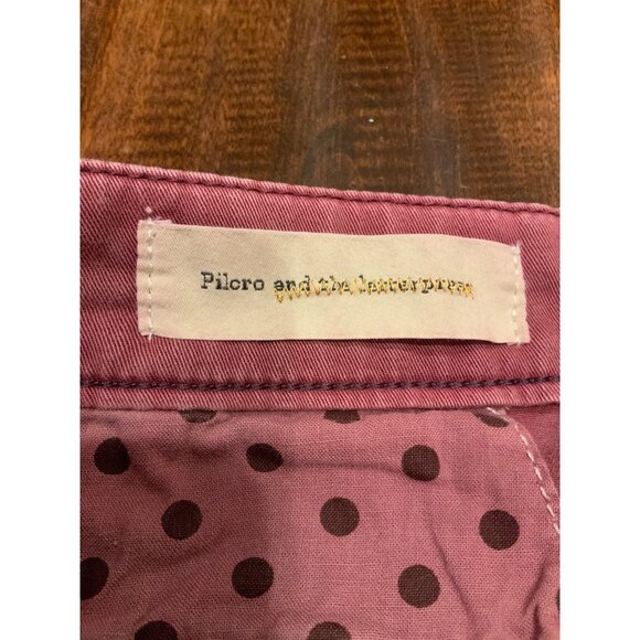 Pilcro and the Letterpress Cranberry Red “Hyphen" Straight Leg Pants, Size 28 - Picture 3 of 7